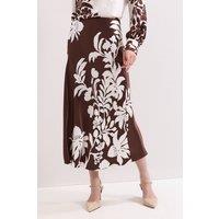 Phase Eight Women's Hattie Midi Skirt in Chocolate | Size: 12