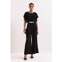 Phase Eight Women's Velma Embellished Waist Jumpsuit in Black | Size: 20