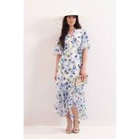 Phase Eight Women's Juliette Floral Midi Dress in Ivory | Size: 8
