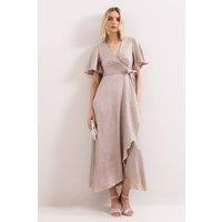 Phase Eight Women's Julissa Wrap Maxi Dress in Rose Gold | Size: 22