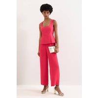 Phase Eight Women's Jovelle Square Neck Peplum Jumpsuit in Bright Pink | Size: 18