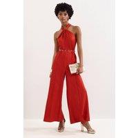 Phase Eight Women's Kirsten Halter Neck Wide Leg Jumpsuit in Scarlet | Size: 14