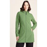 TOG24 Women's 'Keld' Long Shower Resistant Hooded Softshell Jacket in Green | Size: 18