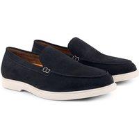 Silver Street London Men's San Mauro Suede Leather Casual Apron Loafers in Navy | Size: 8