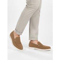 Silver Street London Men's San Mauro Suede Leather Casual Apron Loafers in Tan | Size: 10