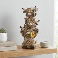 Garden Greatness Trio Stacked Highland Cow Family Ornament | Size: 1 Pack