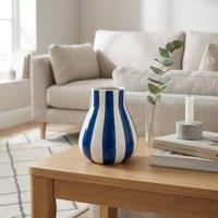 Garden Greatness Aura Blue Stripe Decorative Vase | Size: 1 Pack