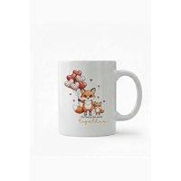 Dyzi Fox Parent 11oz Ceramic Family Gift Mug in White