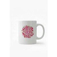 Dyzi Best Mom Ever Floral 11oz Ceramic Mother's Day Mug in White