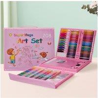 Living and Home Pink Portable Art Set Drawing Painting Art Supplies