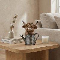 Garden Greatness Highland Cow In Watering Can Ornament | Size: 1 Pack