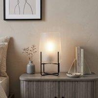 Garden Greatness Evie Frosted White Lamp With Stand in Beige