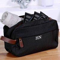 Duncan Stewart Personalised Canvas Wash Bag Set in Black