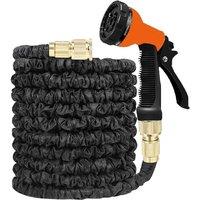 BARGAINS-GALORE 50ft Black Garden Snake Hose Expanding Flexible Hose Pipe & Spray Gun