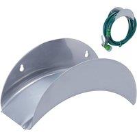 MANTRARAJ Garden Hosepipe Holder Metal Hanger Wall Mounted Hose Pipe Reel Storage Holder in Grey