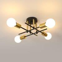 COMELY Industrial LED Ceiling Light, 4-Lights Gold Ceiling Lights, E27 Base