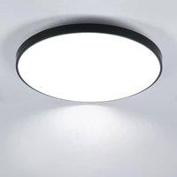 Goeco LED Ceiling Light Round 27 cm, IP44, 24 W 6500 K, Black, for Bathroom in Black