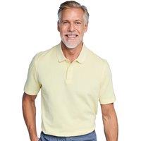 Pegasus Men's 2 Pack Plain Pique Polo Shirts in Yellow | Size: Large