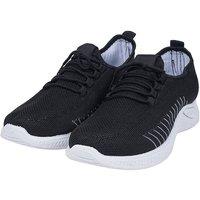 Voltico Men's Mens Lightweight Sports Trainers Breathable Running Shoes in Black | Size: 11