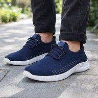 Voltico Men's Mens Lightweight Sports Trainers Breathable Running Shoes in Navy | Size: 9