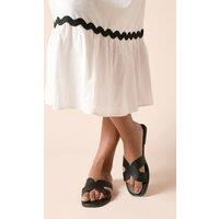 Dorothy Perkins Women's Carlotta Faux Leather Comfort Flat Sliders in Black | Size: 8