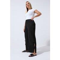 Yours Women's Tie Side Trousers in Black | Size: 20