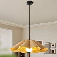 NIVOR 1 Light Farmhouse Boho Wooden Chandelier E27 Adjustable Pendant Light in Brown