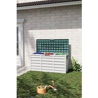 Garden Sanctuary Green Large Outdoor Tool Storage Deck Box with Wheels