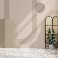 Superfresco Easy Oval Geo Pop Neutral Print To Order 3m x 2.8m Mural in Beige