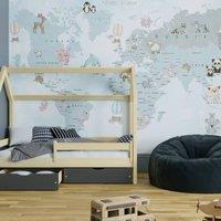 Superfresco Easy Whole Wide World Grey Print To Order 3m x 2.8m Mural