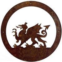 Poppyforge Welsh Dragon Wall Art with No Text - Large - H49.5 cm in Metallics