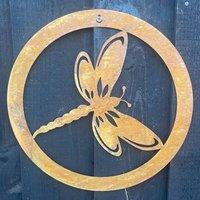Poppyforge Dragonfly in a Circle Wall Art - Large - H49.5 cm in Bronze