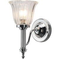 Netlighting Carroll 1 Light Bathroom Wall Light Polished Chrome IP44 G9 in Grey