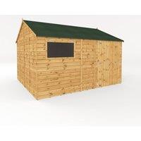 Mercia 12 x 10 Feet Premium Shiplap Reverse Apex Workshop in Light Brown