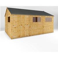 Mercia 15 x 10 Feet Premium Shiplap Reverse Apex Workshop in Light Brown