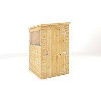 Mercia 4 x 4 Feet Modular Shiplap Pent - Wood - L134 x W127.9 x H203.3 cm in Light Brown