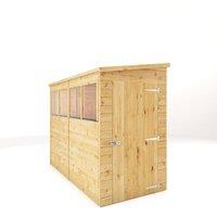 Mercia 8 x 4 Feet Modular Shiplap Pent - Wood - L252 x W127.9 x H203.3 cm in Light Brown