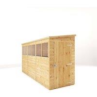 Mercia 12 x 4 Feet Modular Shiplap Pent - Wood - L370 x W127.9 x H203.3 cm in Light Brown