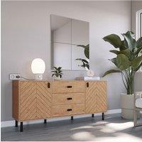 Seconique Leon 2 Door 3 Drawer Sideboard in Natural