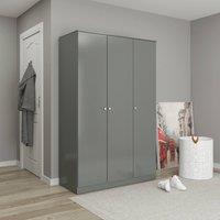 Seconique Denver 3 Door Wardrobe in Grey