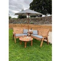 Charles Taylor Four Seater Set C/W Round Coffee - L190xW178xH98 cm in Brown
