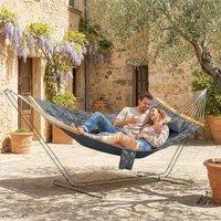 OUTSUNNY Double Hammock 2-Person Padded Swing Bed Grey