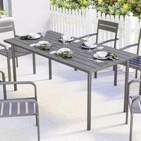 OUTSUNNY Garden Dining Table for 6 Person, 165 x 80 cm in Dark Grey
