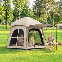 OUTSUNNY Pop Up Tent 3000mm Waterproof for 3-4 Person Khaki