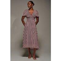 Jolie Moi Women's Mesh Short Sleeve Midaxi Dress in Pink | Size: 8