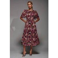 Jolie Moi Women's Frill Detail Chiffon Midaxi Dress | Size: 18