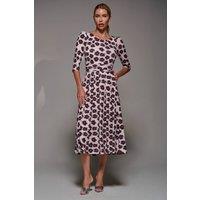 Jolie Moi Women's Three Quarter Sleeve Jersey Midi Dress | Size: 14