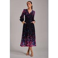 Jolie Moi Women's Long Sleeve Print Lace Maxi Dress | Size: 16