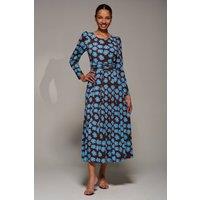 Jolie Moi Women's Puff Long Sleeve Jersey Maxi Dress in Brown | Size: 18