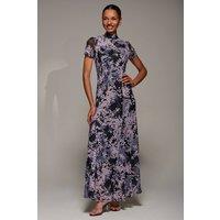 Jolie Moi Women's Turtle Neckline Mesh Maxi Dress | Size: 8